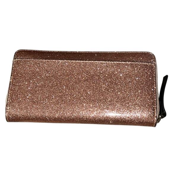 Kate Spade Mavis Street Neda Continental Zip Sparkle Rose Gold Wallet - Picture 2 of 8